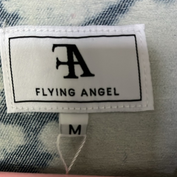 🆕 Flying Angel Denim Jacket Tie-Dye Size Medium Blue/White - Picture 7 of 11